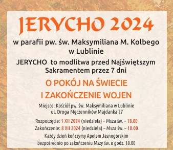 MODLITWA O POKÓJ NA ŚWIECIE I ZAKONCZENIE WOJEN-  JERYCHO 2024
